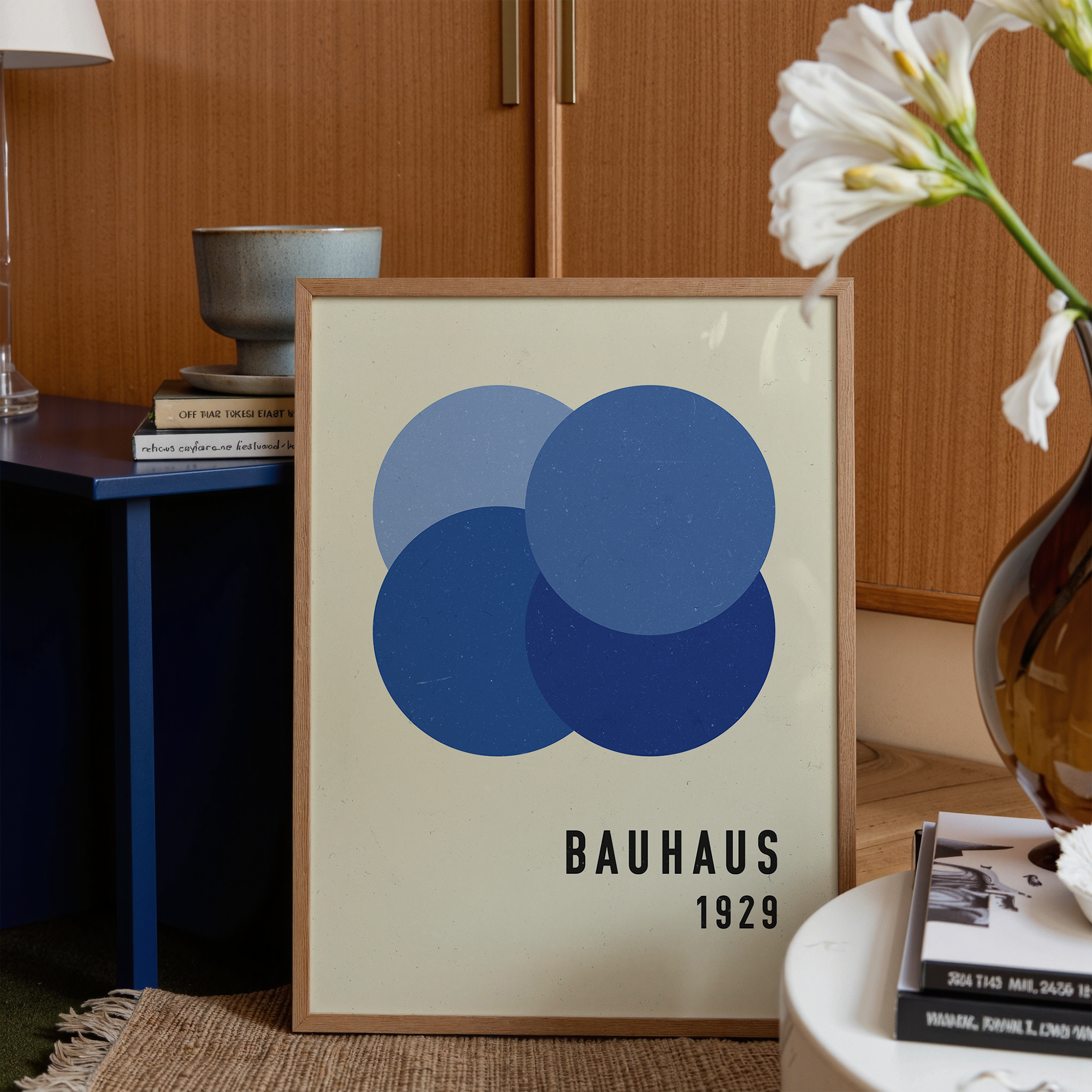 Bauhaus Blue Dots Print