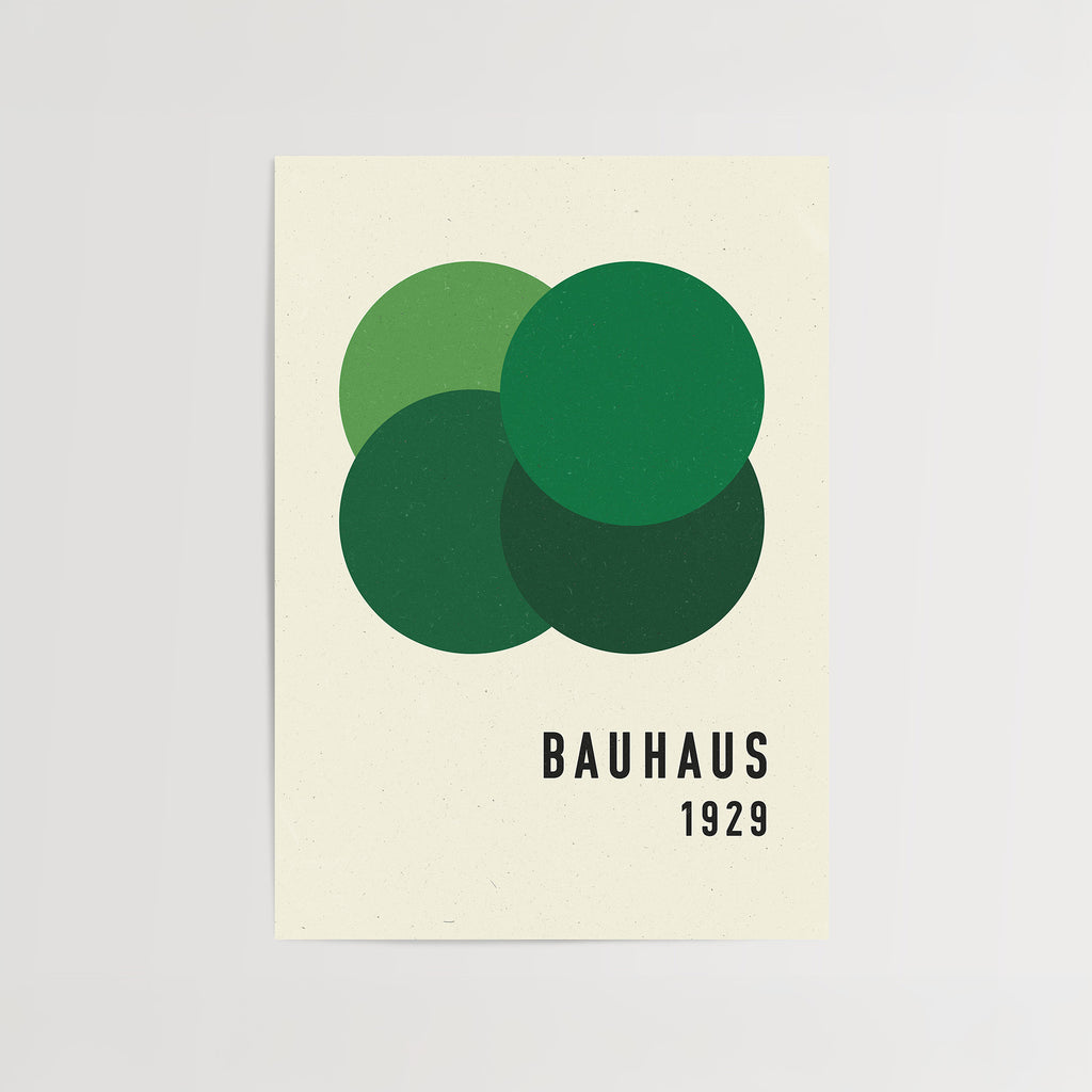 Bauhaus Green Dots Print