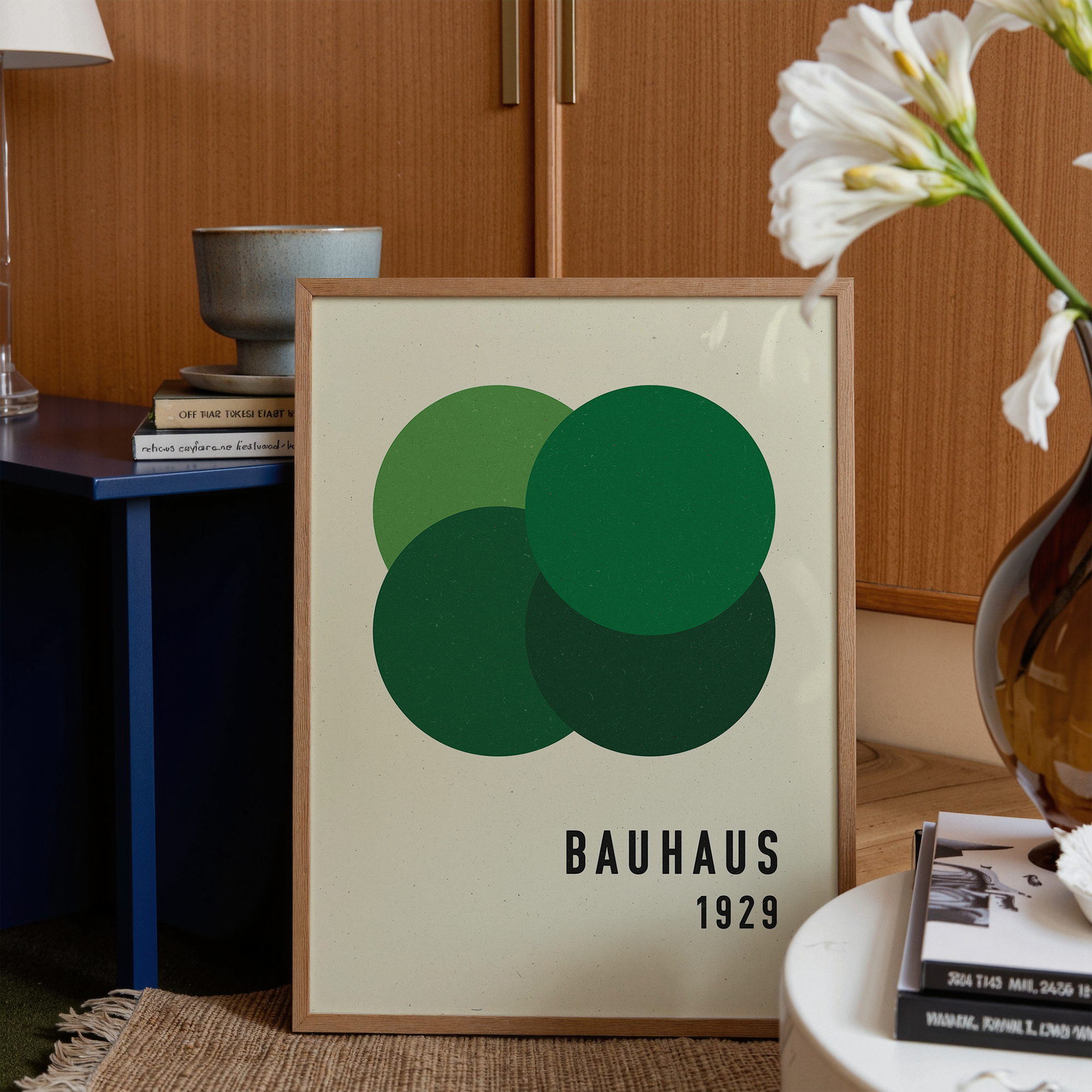 Bauhaus Green Dots Print